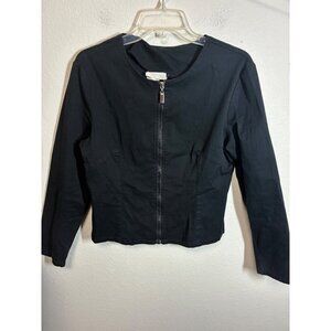 VTG Carabella Collection Zip Up Jacket Blazer Y2K Light Casual Black Size Medium